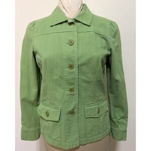 CAbi Women’s Utility Jacket Light Green Size Medium Pockets Long Sleeve